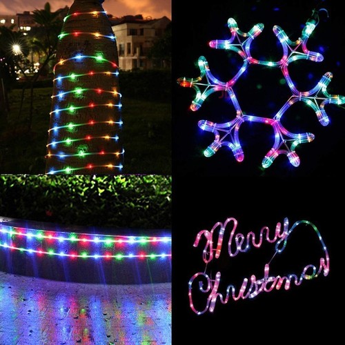 10 M 100 LED Solar Rope Tube String Fairy Lights Strip Waterproof Outdoor Garden - Picture 14 of 31
