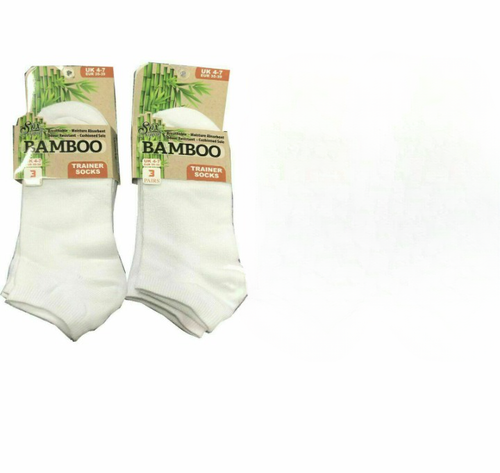 Bamboo Trainer Liners Ankle Trainer Socks Plain Black, White Size Mens, Womens - Picture 14 of 14