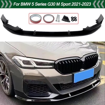 Front Bumper Lip Splitter Kits For 2021-2023 BMW G30 M Sport Bumper Gloss Black