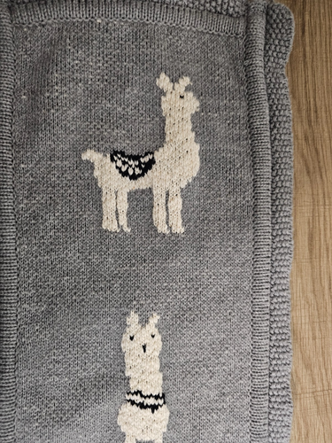 Creative Co-Op grey cotton knit llama baby infant burp cloth cute and soft - Picture 2 of 6