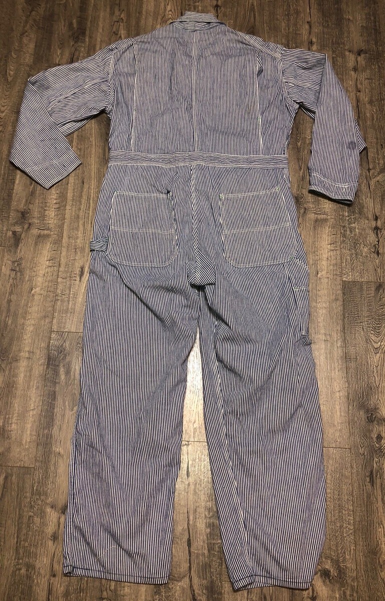 VTG Pointer Brand Hickory Striped Denim Coveralls Rare 40x32 VTG Pointer Brand Hickory Striped Denim Coveralls Rare 40x32