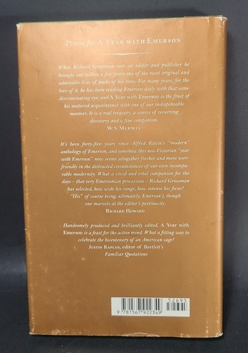 "A Year With Emerson" First Edited 03' Richard Grossman - Hard Cover With Jacket - Picture 5 of 16