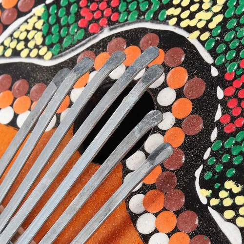 Piano 7 Keys Adjustable Coconut  Painted Thumb Piano F7K1 - Picture 7 of 11