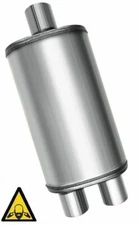 Universal Oval Exhaust Muffler Center 3" Center to 2.5" Dual 20"long