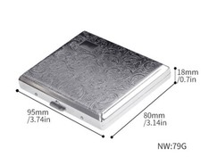 Zigarettenetui aus Metall, vintage cigarette case retro, silber,stainless steel