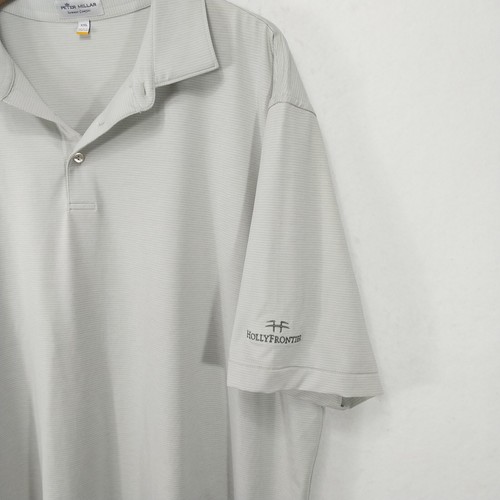 Peter Millar camicia uomo XXL golf estiva comoda grigia polo a righe casual - Foto 2 di 11