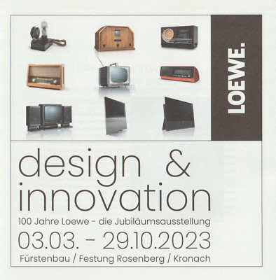 100 years of Loewe - the anniversary exhibition short guide flyer Kronach 2023