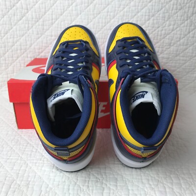 Nike Dunk High Up Shoes Women's SZ 7 Rebel Michigan Yellow/Navy