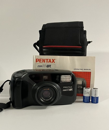 Pentax Zoom 90 WR 35mm Point and Shoot Film Camera Black + Case Manual & Battery - Picture 15 of 15
