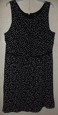 NWT WOMENS GAP BLACK W/ GRAY HEARTS FULLY LINED EMPIRE WAIST DRESS  SIZE 18
