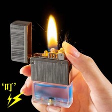 ⚙️Transparent Oil Tank Kerosene Lighter in Gift Box - Vintage Windproof Metal Fl