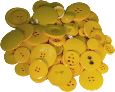 100pcs Yellow Buttons