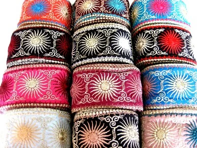 Borte Webband mit Stickerei Mittelalter verschiedene Farben lfm 60mm breit B130