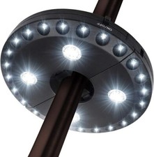 Lámpara de sombrilla para patio, 3 modos de iluminación, inalámbrica, 28 luces.