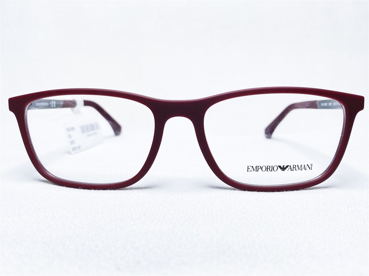NEW Emporio Armani EA3069 5251 Mens Bordeaux Rubber Eyeglasses