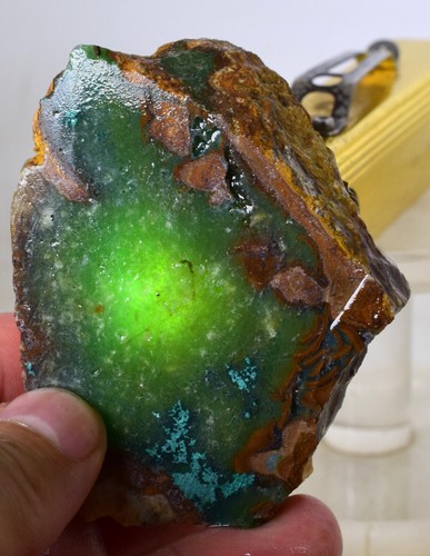 100grs GEM SILICA CHRYSOCOLLA LILY MINE PERU CHALCEDONY QUARTZ BLUE ROUGH SB193 - Picture 2 of 9