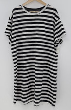 NWT Old Navy Plus Size Striped Skin-Knit T-Shirt Shift Dress 2x Minimalist Boho