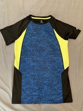 CHAMPION Double Dry Boy  s Athletic T-Shirt X/Large 16-18  Black Blue Yellow
