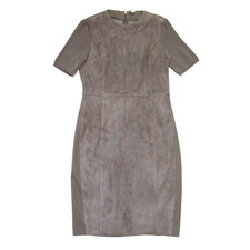 NWT Elie Tahari Emily in Horizon Mixed Media Suede Leather Sheath Dress 8 $898