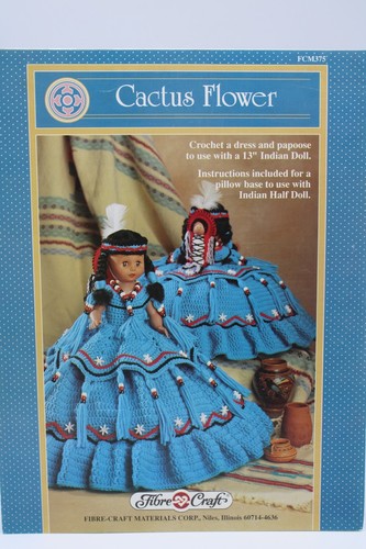 Fibre Craft 13-15" Native American Indian Doll Crochet Pattern - CHOICE - Picture 4 of 16