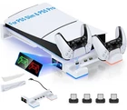 PS5 Pro Horizontal Stand for PS5 Pro/Slim Consoles,Dual Controller Fast Charging