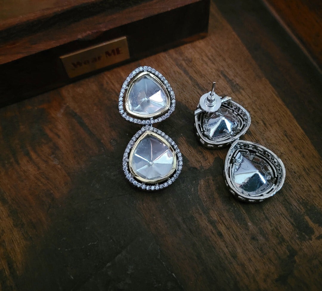 Bollywood Indian Wedding Pearl Choker Necklace Silver Plated Bridal