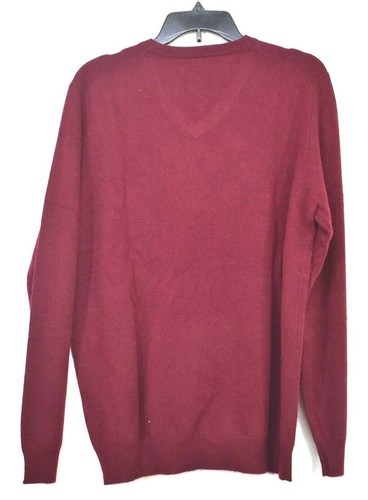 Charter Club Cashmere Mens Burgundy V-Neck Long Sleeve Casual Cashmere Sweater M - Picture 2 of 10