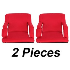 2 PCS Stadium Seat for Bleachers or Benches Portable Reclining Stadium Seat Red