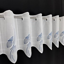 Scheibengardine Bistrogardine Maritim mit Muscheln Echte Plauener Spitze