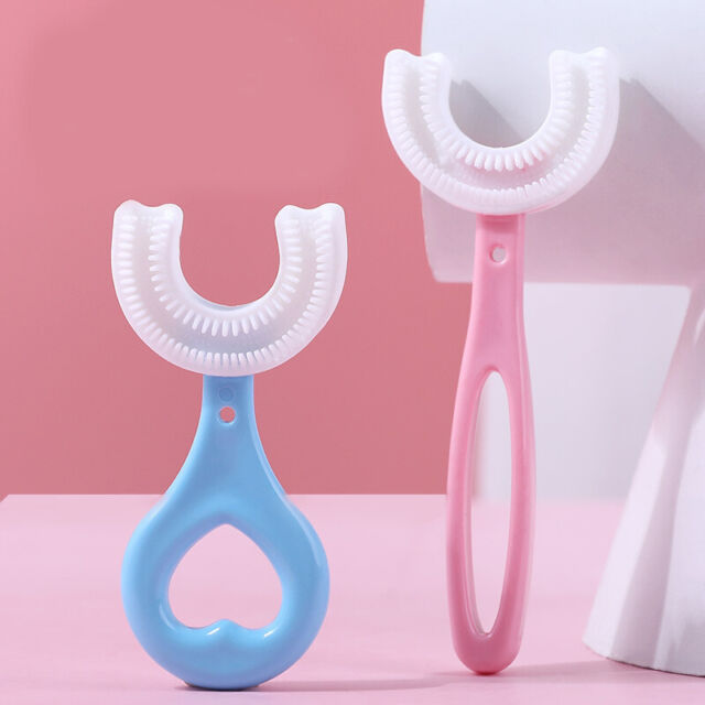 Kinder Zahnbürste 360° U-Förmig Bürste Oral Zähne Reiniger Baby 2-12 Jhare )