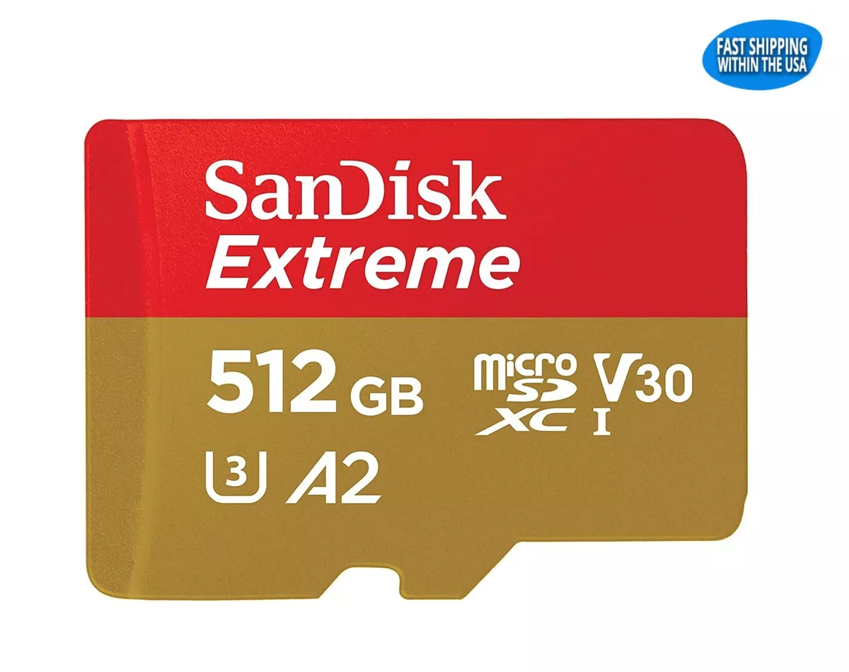 Sandisk 512GB Extreme Micro SD Memory Card SDSQXAV-512G-GN6MN SDXC Class 10  Card