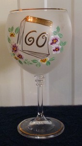 Détails Sur Verre à Pied Anniversaire 60 Ans Décor De Fleur Et Doré