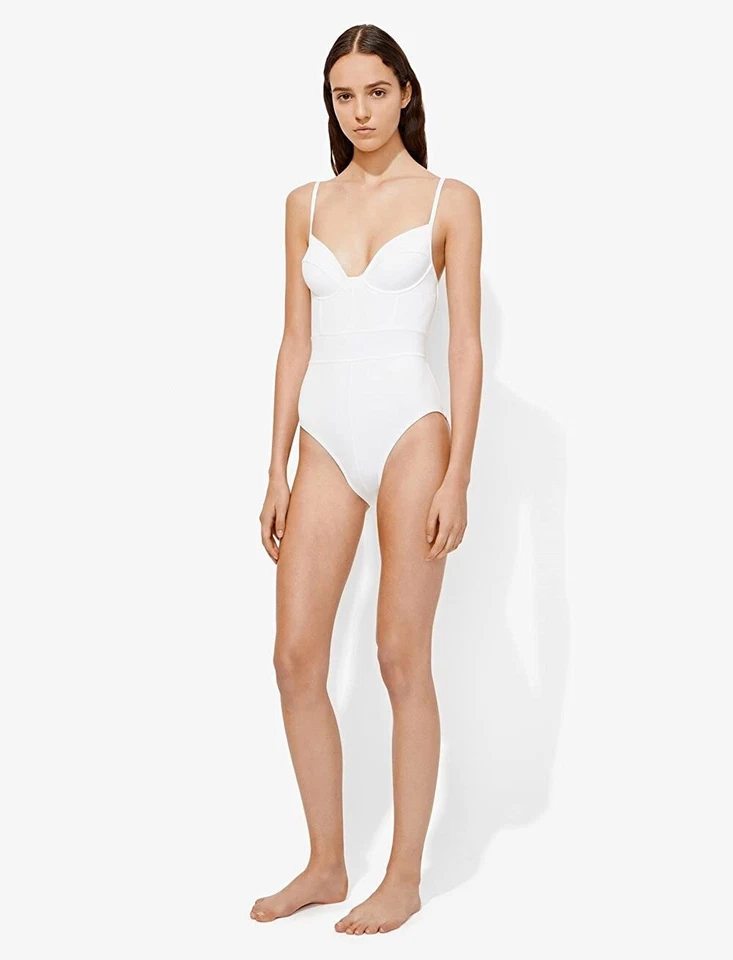 Proenza Schouler 187813 Womens Underwire One Piece Swimsuit White Size Medium - Image 2 of 3
