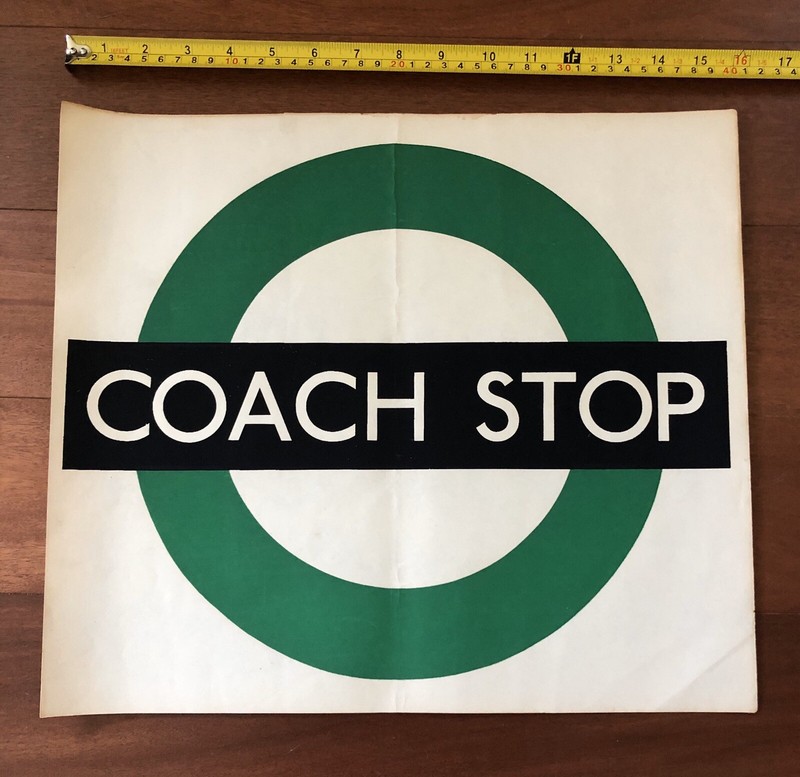 Original Vintage London Bus Coach Stop Poster Ephemera
