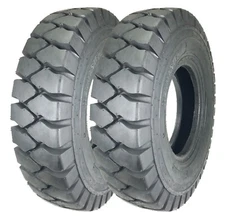 SET 2 NEUMASTER HD 8.25-15 /14TT FORKLIFT TIRES W/ TUBE & FLAP & RIM GUARD