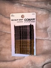 Conair No-Slip Grip Bobby Pins, Brunette, 50-Pieces M37