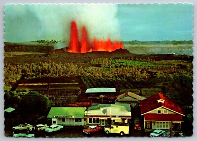 Vintage Hawaii Volcano Postcard, Kapoho Eruption, Collectible Souvenir View 