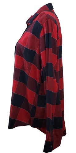 NWT Abercrombie and Fitch Women’s Red Black Plaid Flannel Long Sleeve XL - Picture 5 of 14