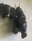 Pair of Vintage of Small Carved Elephants Black W/tusks — photo 8