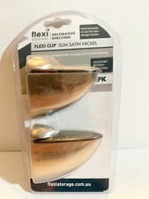 Flexi Storage Slim Satin Nickel Clip 2 Pcs adjustable between 5mm and 22mm