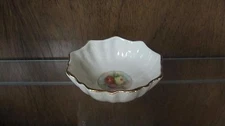 LENOX Nut Dish Salt Dip with Hand Painted Roses Inside Signed Phyllis White 1997