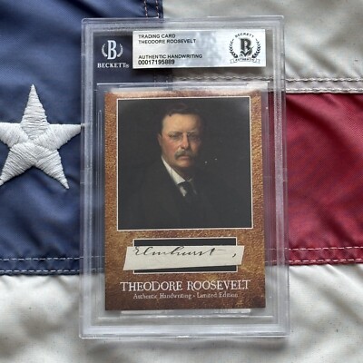 Theodore Roosevelt Handwritten Word Cut from Autograph Letter Signed Beckett BAS