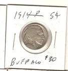 1914-P Buffalo Nickel Tough Date! No reserve .99 cents starting bid S/H combined