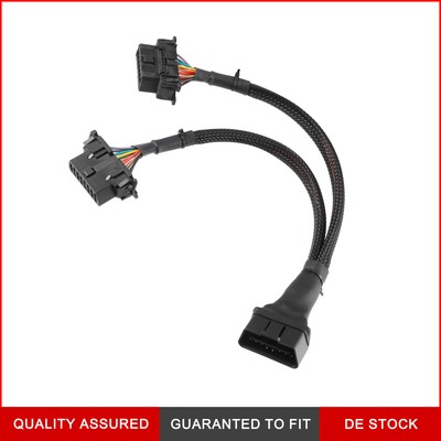 OBD 2 16-Pin Stecker auf 2 Buchsen Splitter Y-Kabel 20AWG Diagnosewerkzeug