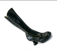 JOHN FLUEVOG MINI SUGAR LACE UP BLACK LEATHER BOOTS 11 FLUE BOX DUST BAGS