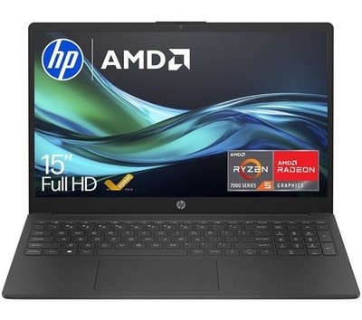 HP 15-fc0514sa 15,6'' Laptop AMD Ryzen 5 7520U 8GB RAM 256GB SSD - Jet Black