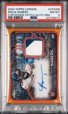 2024 TOPPS CHROME TOPPS CHROME RPA ORANGE #CPAMN MALIK NABERS 21/25 PSA 8