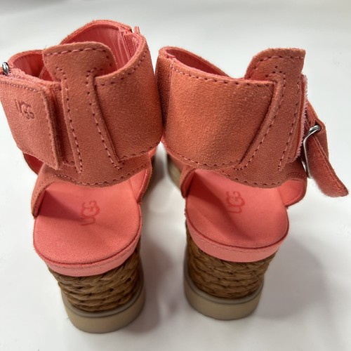 UGG Women's Ileana Ankle Wedge Sandal Size 8 Coral - Picture 4 of 9