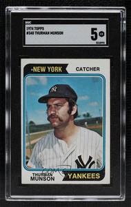 1974 Topps Thurman Munson #340 SGC 5