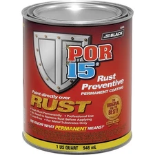 POR-15 Rust Preventive Coating; Semi Gloss Black; 1 Quart